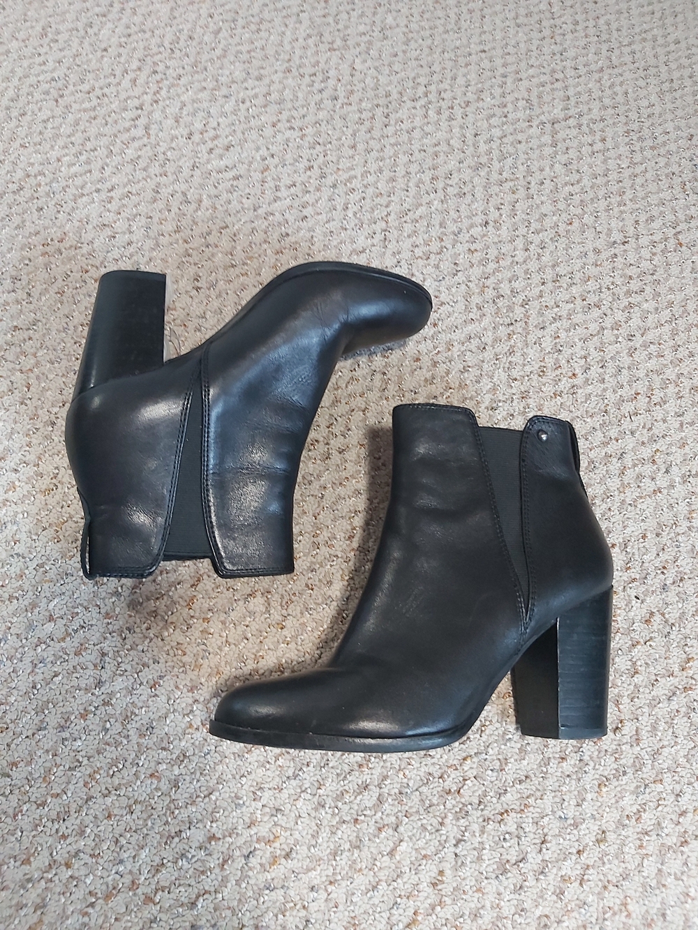 ALDO Real Leather Block Heel Ankle Boots